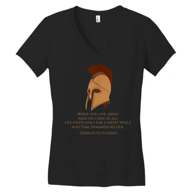 Ancient Greece   Seikilos Epitaph   Greek Music History Women's V-neck T-shirt | Artistshot