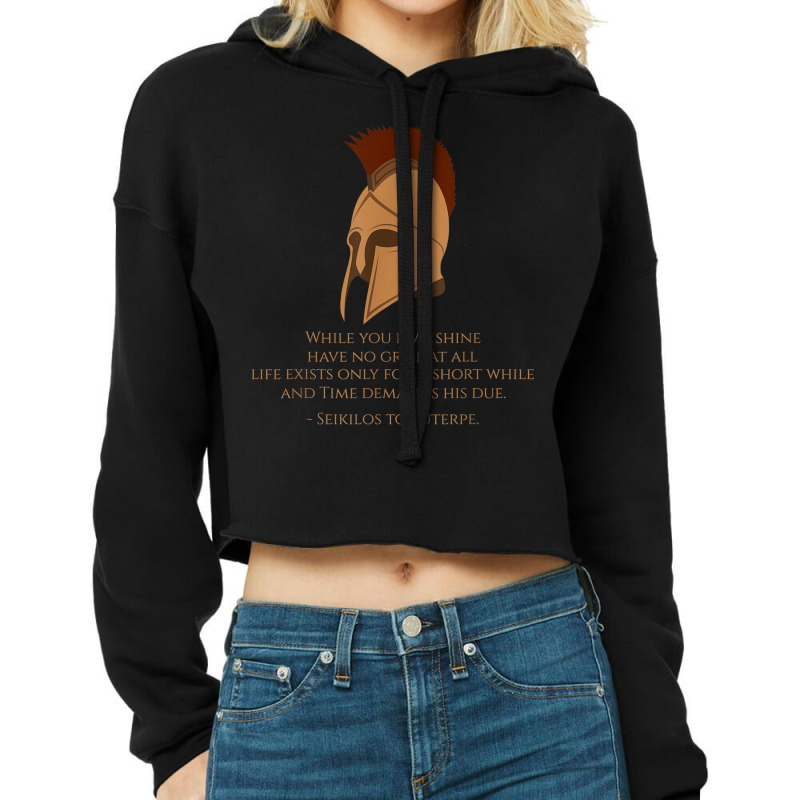 Ancient Greece   Seikilos Epitaph   Greek Music History Cropped Hoodie | Artistshot