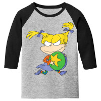 Womens Angelica Running Away With Ball V-neck Youth 3/4 Sleeve | Artistshot