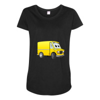 Yellow Mini Van Cartoon Maternity Scoop Neck T-shirt | Artistshot