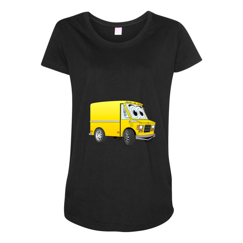 Yellow Mini Van Cartoon Maternity Scoop Neck T-shirt by cm-arts | Artistshot