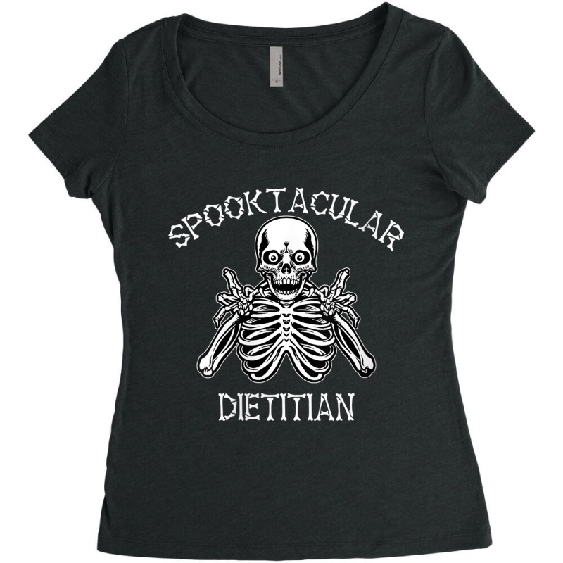 Womens Funny Spooky Spooktacular Dietitian Halloween V Neck T Shirt Women's Triblend Scoop T-shirt by cm-arts | Artistshot