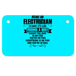being an electrician copy Motorcycle License Plate | Artistshot