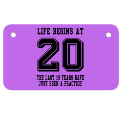 Life Begins At 20... 20th Birthday Motorcycle License Plate | Artistshot