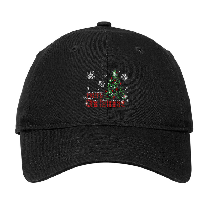 Sparklenation Merry Christmas Tree Bling Rhinestone T Shirt Adjustable Cap by cm-arts | Artistshot