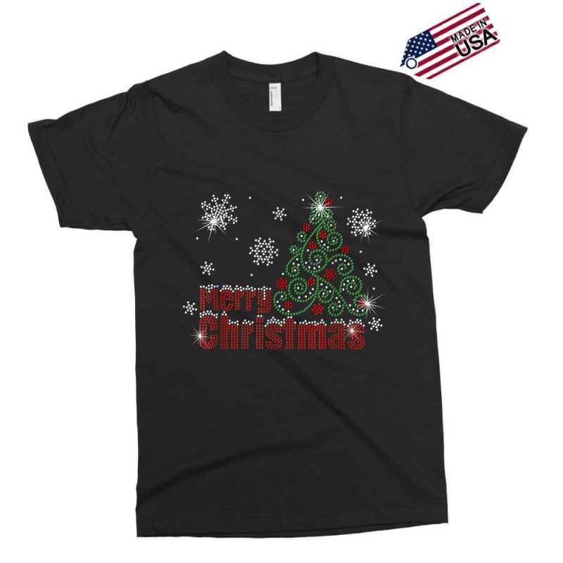 Sparklenation Merry Christmas Tree Bling Rhinestone T Shirt Exclusive T-shirt by cm-arts | Artistshot