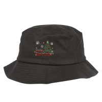 Sparklenation Merry Christmas Tree Bling Rhinestone T Shirt Bucket Hat | Artistshot