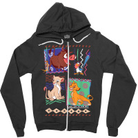 Lion & King Simba And Timon Graphic Zipper Hoodie | Artistshot