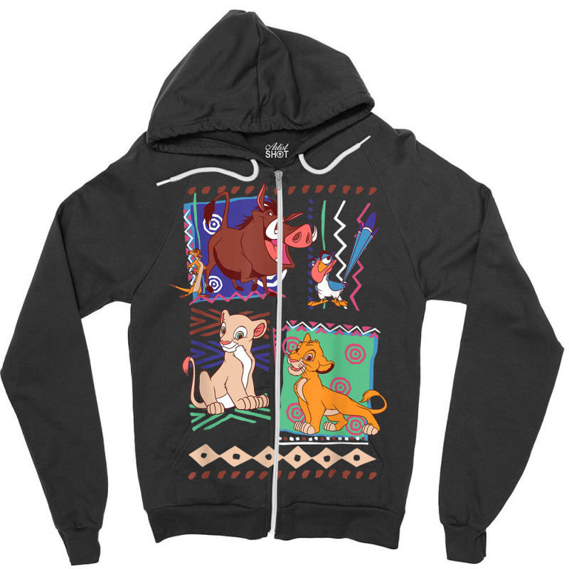 Lion & King Simba And Timon Graphic Zipper Hoodie by althubich | Artistshot