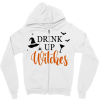 Drink Up Witches Funny Halloween Novelty Fall Holiday Item Long Sleeve Zipper Hoodie | Artistshot