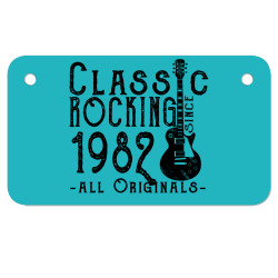rocking since 1982 Motorcycle License Plate | Artistshot