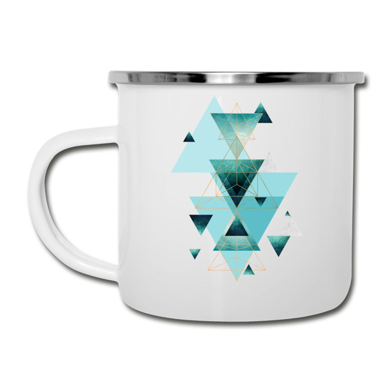 Geometric Triangle Compilation In Teal Camper Cup | Artistshot