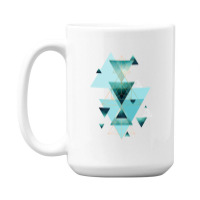 Geometric Triangle Compilation In Teal 15 Oz Coffee Mug | Artistshot