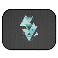 Geometric Triangle Compilation In Teal Rear Car Mat | Artistshot