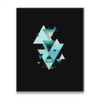 Geometric Triangle Compilation In Teal Metal Print Vertical | Artistshot