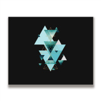 Geometric Triangle Compilation In Teal Metal Print Horizontal | Artistshot