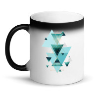 Geometric Triangle Compilation In Teal Magic Mug | Artistshot