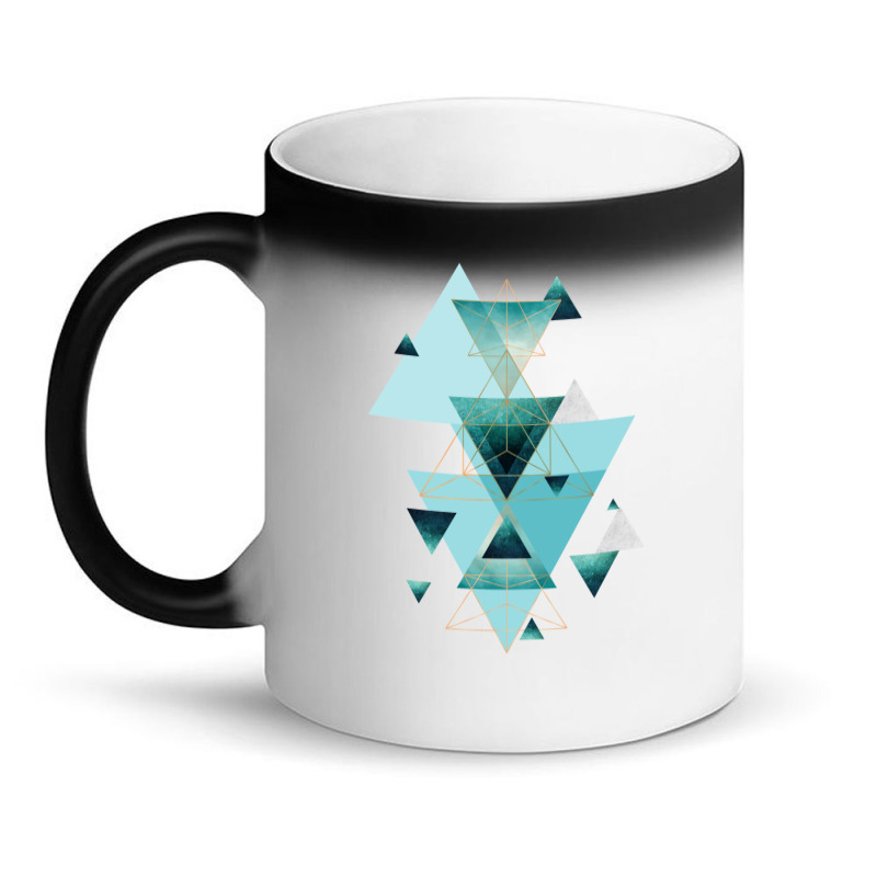 Geometric Triangle Compilation In Teal Magic Mug | Artistshot