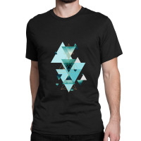 Geometric Triangle Compilation In Teal Classic T-shirt | Artistshot