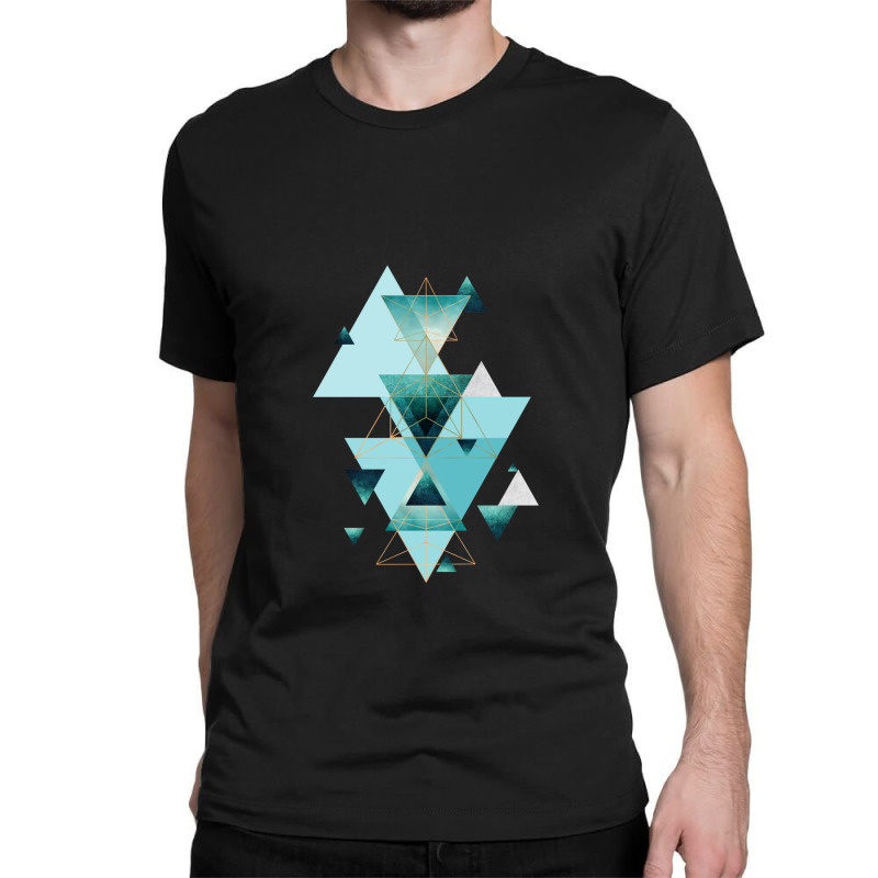 Geometric Triangle Compilation In Teal Classic T-shirt | Artistshot