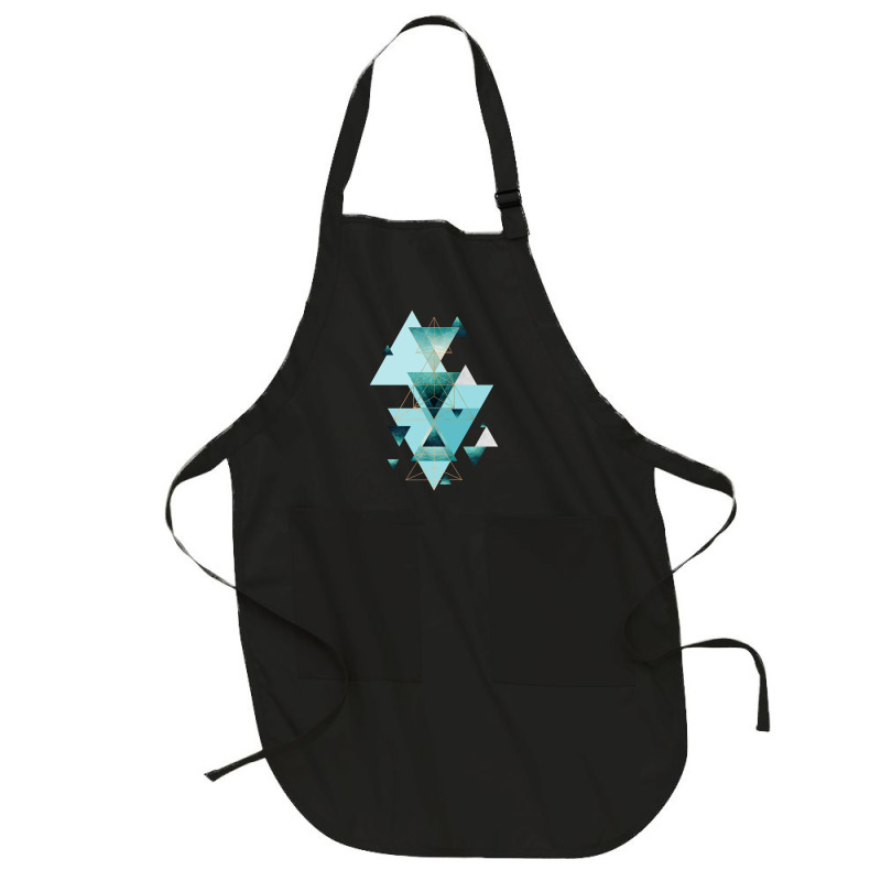 Geometric Triangle Compilation In Teal Full-length Apron | Artistshot