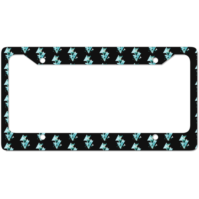 Geometric Triangle Compilation In Teal License Plate Frame | Artistshot