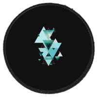 Geometric Triangle Compilation In Teal Round Patch | Artistshot