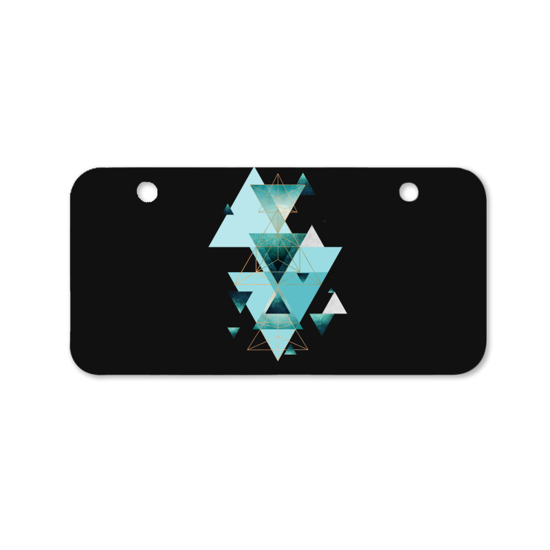 Geometric Triangle Compilation In Teal Bicycle License Plate | Artistshot