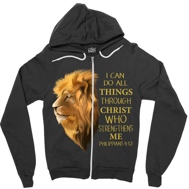 Philippians 413 Religious Lion Verses Christian Zipper Hoodie | Artistshot