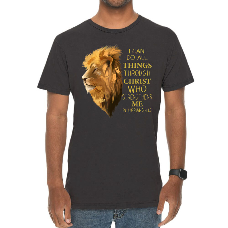 Philippians 413 Religious Lion Verses Christian Vintage T-shirt | Artistshot