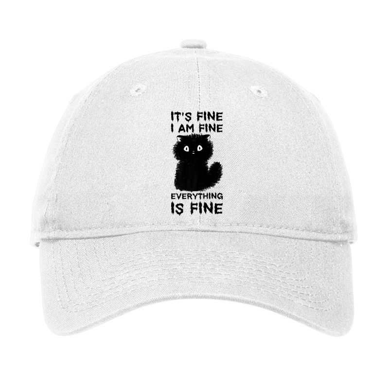 It's Fine I'm Fine Everything Is Fine Stressed Out Black Cat Premium T Adjustable Cap by cm-arts | Artistshot