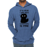 It's Fine I'm Fine Everything Is Fine Stressed Out Black Cat Premium T Lightweight Hoodie | Artistshot