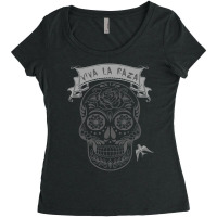 Candy Skull, Viva La Raza Quote Women's Triblend Scoop T-shirt | Artistshot