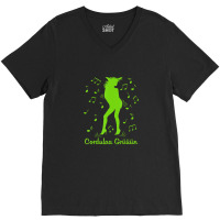 Cordula Dance Party Music Costume Green Carnival Sexy V-neck Tee | Artistshot