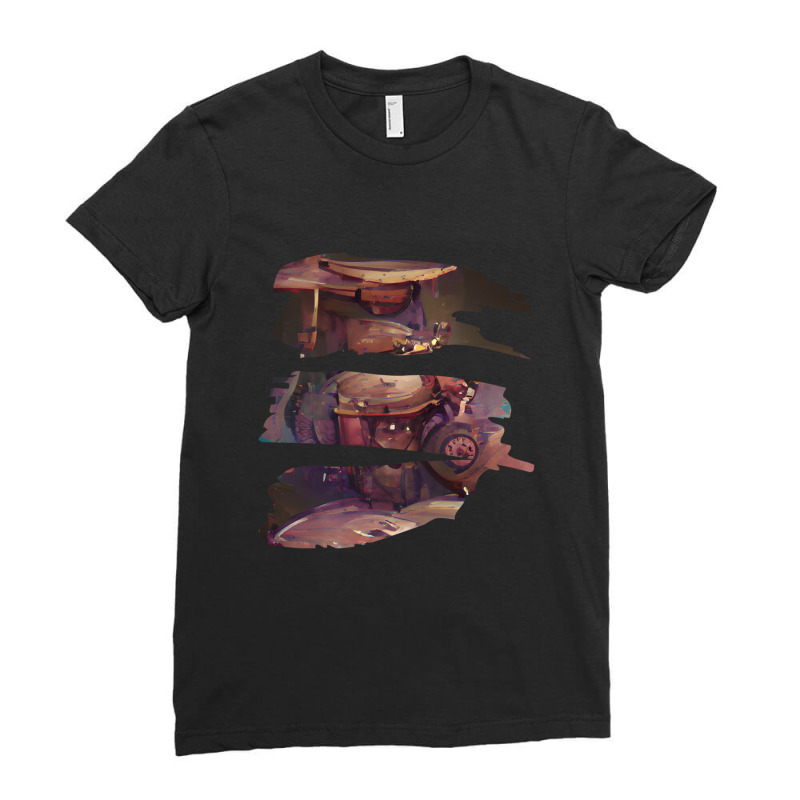 Beautiful Drum Graphic Verc Instrument Art Musician Futuristic Digital Ladies Fitted T-Shirt by RogerKyleFox | Artistshot