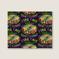 Mardi Gras King Cake Calories Don't Count Landscape Canvas Print | Artistshot