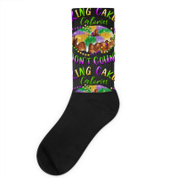 Mardi Gras King Cake Calories Don't Count Socks | Artistshot