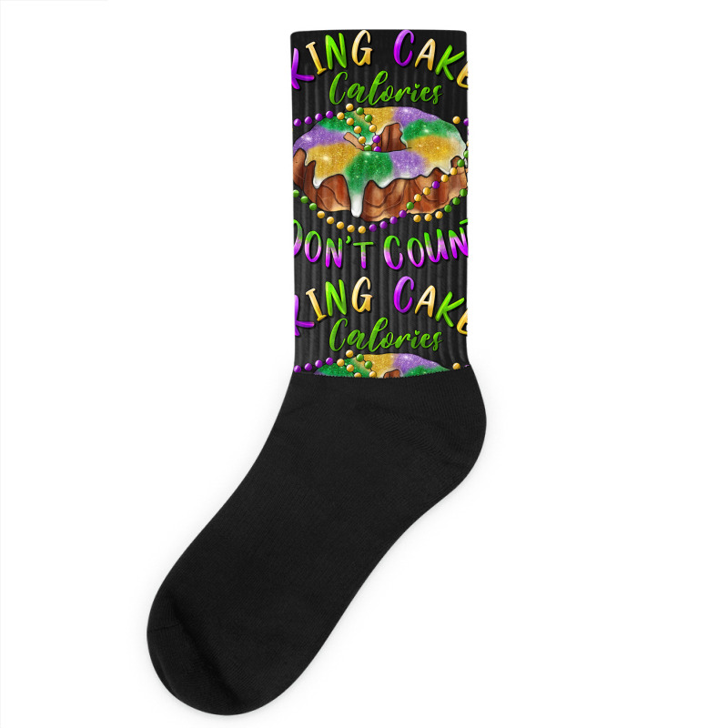 Mardi Gras King Cake Calories Don't Count Socks | Artistshot