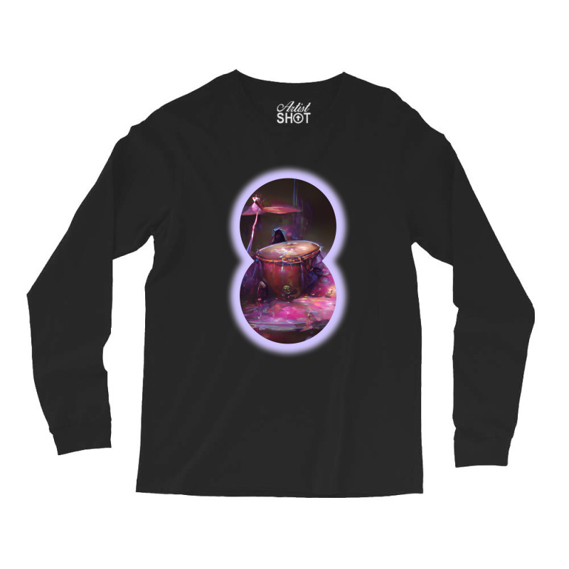 Beautiful Drummer Instrument Art Musician Futuristic Digital Brush Long Sleeve Shirts by RogerKyleFox | Artistshot