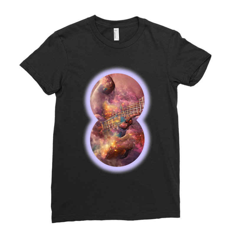 Beautiful Guitar Instrument Abstract Futuristic Musician Digital Art Ladies Fitted T-Shirt by RogerKyleFox | Artistshot