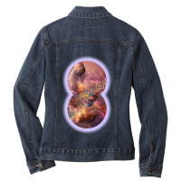 Beautiful Guitar Instrument Abstract Futuristic Musician Digital Art Ladies Denim Jacket | Artistshot