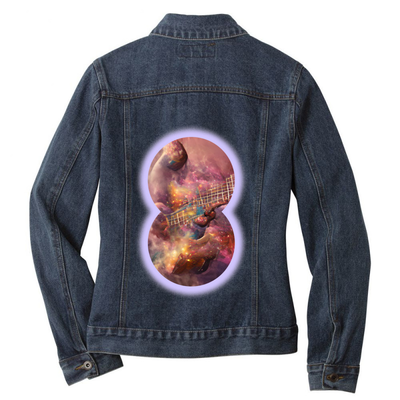 Beautiful Guitar Instrument Abstract Futuristic Musician Digital Art Ladies Denim Jacket by RogerKyleFox | Artistshot