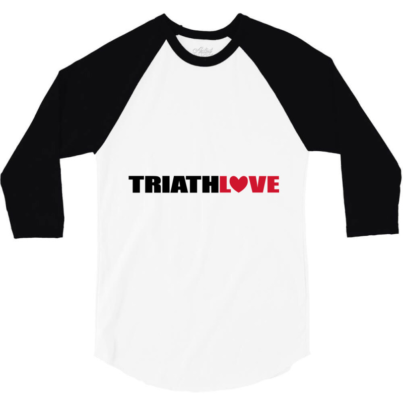 Cool Design For Triathlon With Lots Of Love 3/4 Sleeve Shirt by YAMARIMULERO | Artistshot