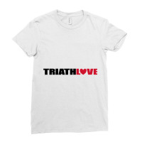 Cool Design For Triathlon With Lots Of Love Ladies Fitted T-shirt | Artistshot