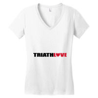 Cool Design For Triathlon With Lots Of Love Women's V-neck T-shirt | Artistshot