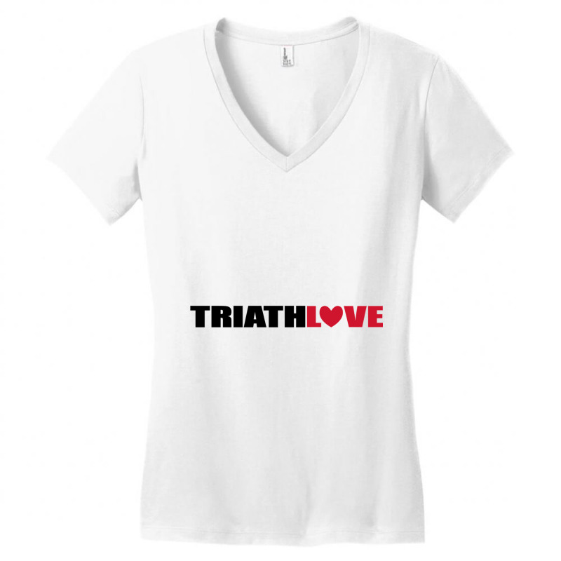 Cool Design For Triathlon With Lots Of Love Women's V-Neck T-Shirt by YAMARIMULERO | Artistshot