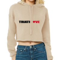 Cool Design For Triathlon With Lots Of Love Cropped Hoodie | Artistshot