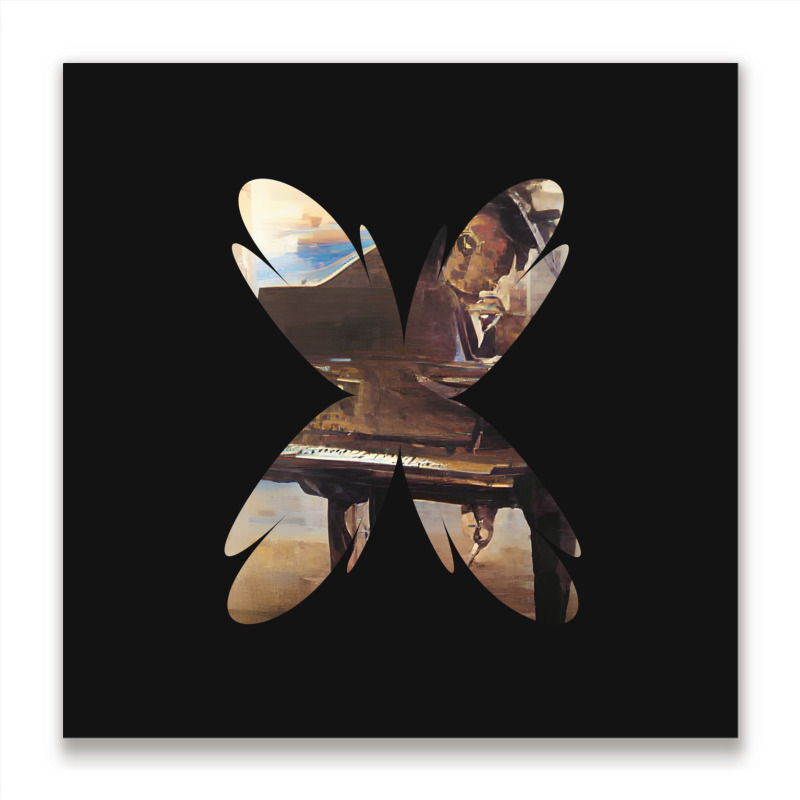 Beautiful Pianist Art Abstract Futuristic Digital Graphic Metal Print Square | Artistshot