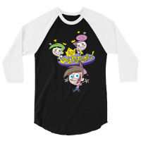 The Fairly Oddparents Cosmo Wanda And Timmy Title 3/4 Sleeve Shirt | Artistshot