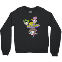 The Fairly Oddparents Cosmo Wanda And Timmy Title Crewneck Sweatshirt | Artistshot